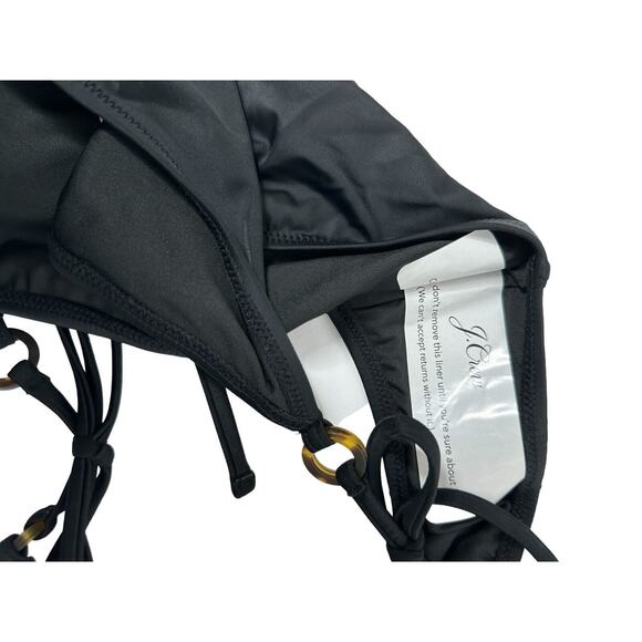 NWT J Crew Womems O Ring Curved Waist String Bikini Bottom XXL Cheeky Black - Picture 7 of 9